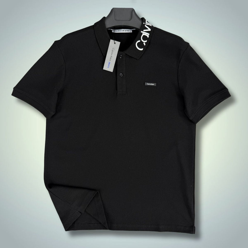 Calvin Klein pánská polokošile, logo na límci, černá. Prémiová kvalita