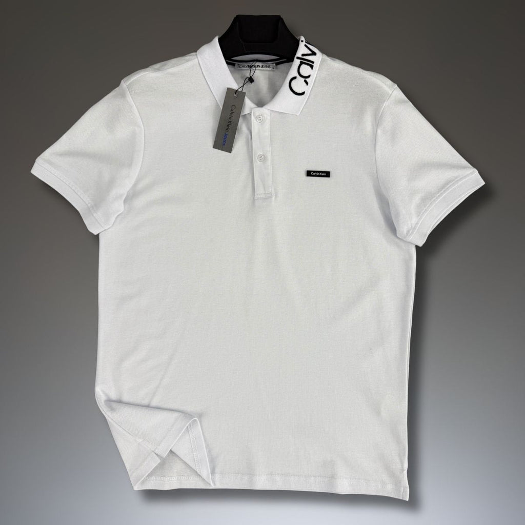 Calvin Klein pánská polokošile, logo na límci, bílá. Prémiová kvalita
