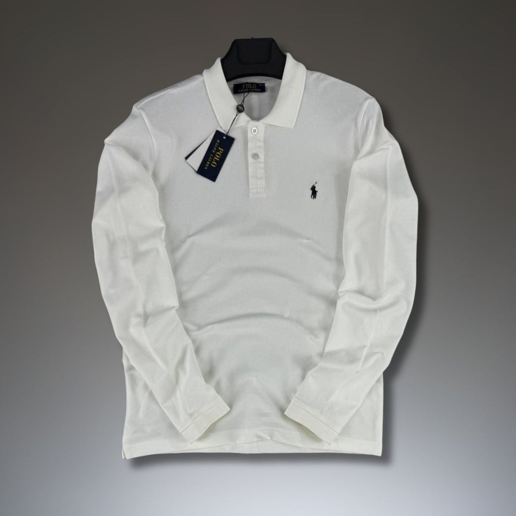 Ralph Lauren pánské polotričko s dlouhým rukávem, bílé. Prémiová kvalita