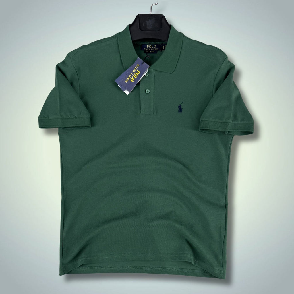 Pánské zelené polo tričko Ralph Lauren, modré logo. Prémiová kvalita