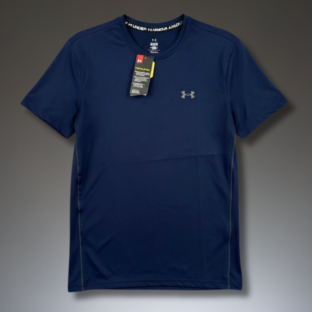 Pánské tmavě modré tričko Under Armour, velké logo na zádech. Premium kvalita