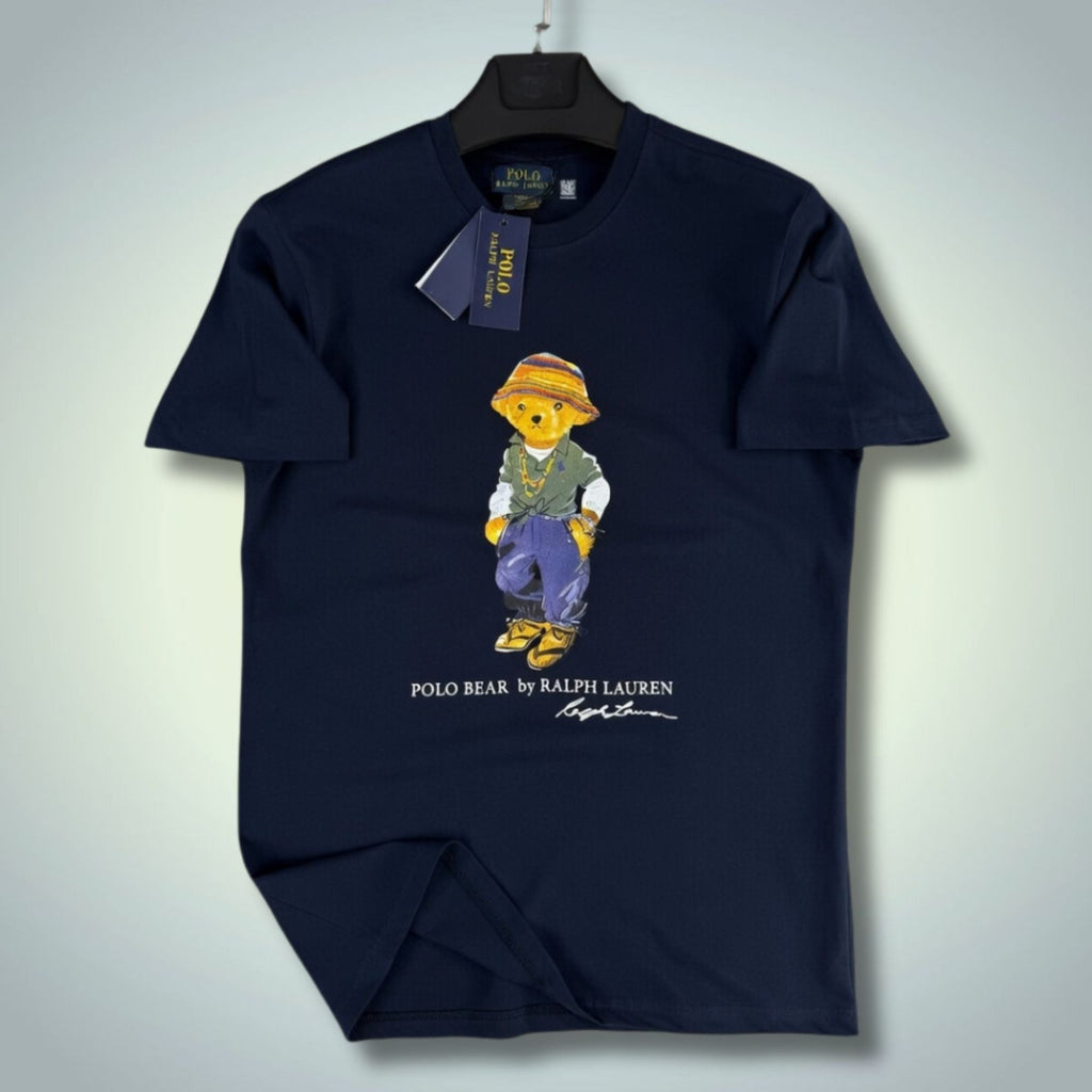 Pánské tmavě modré tričko Ralph Lauren, potisk medvídek. Premium kvalita