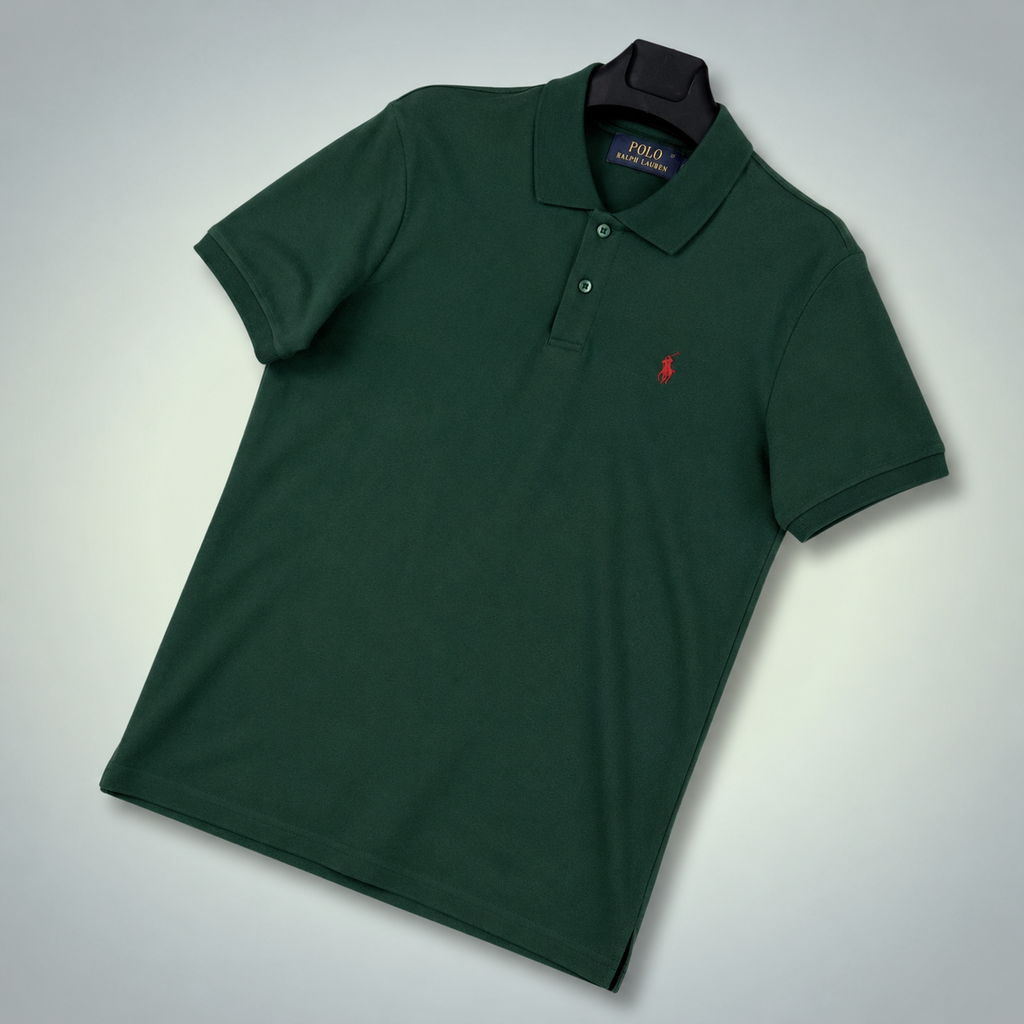 Ralph Lauren pánská polokošile, červené logo, zelená. Prémiová kvalita