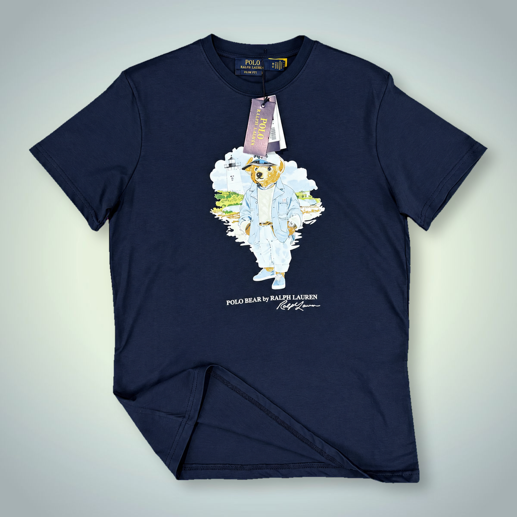 Ralph Lauren pánské tričko, potisk medvídek námořník, tmavě modré. Prémiová kvalita