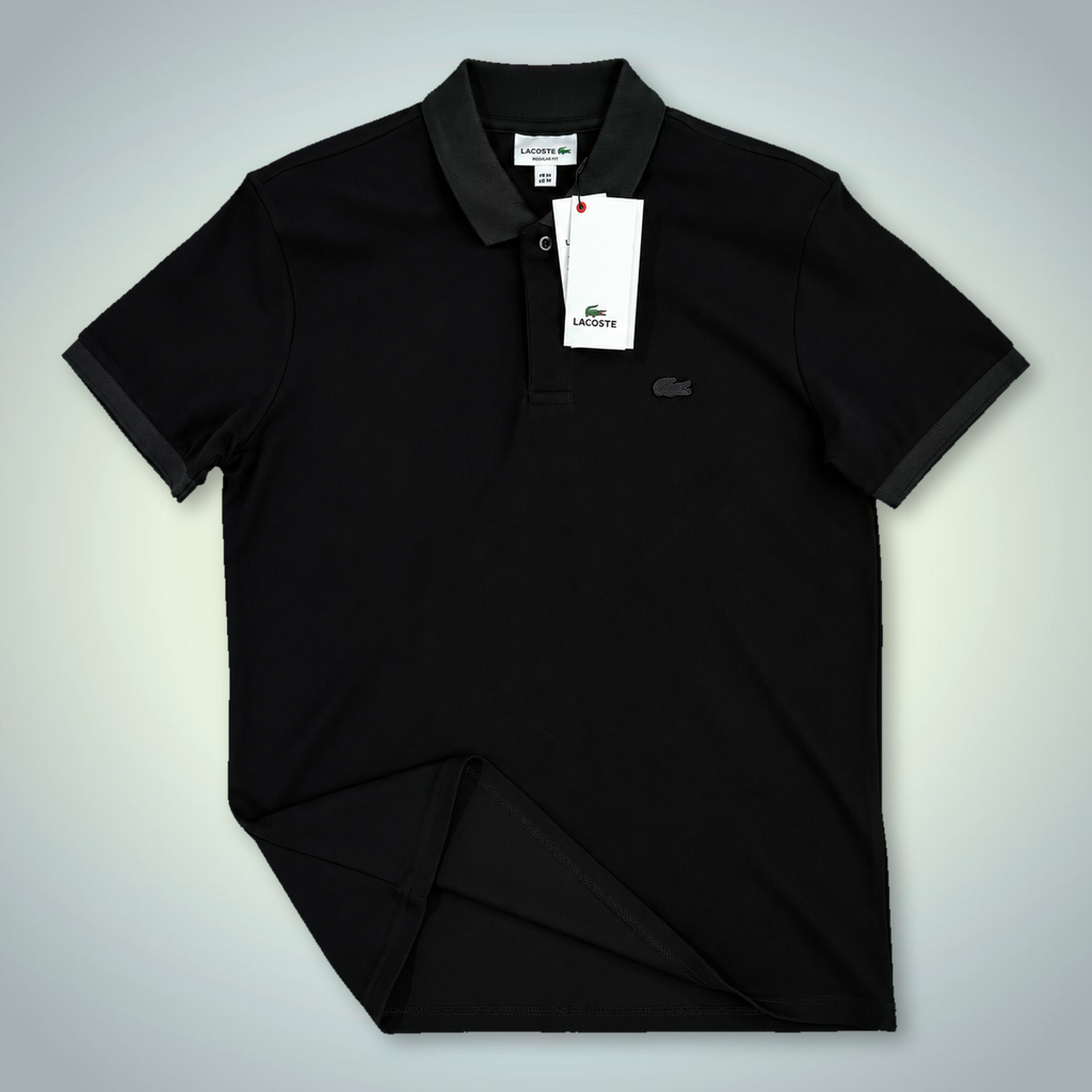 Lacoste pánská polokošile, logo v tónu, černá. Prémiová kvalita