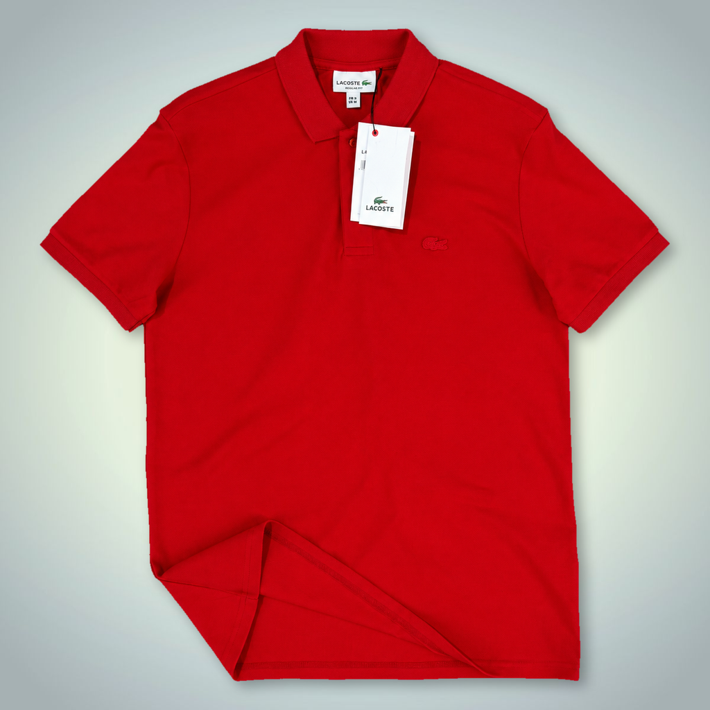 Lacoste pánská polokošile, logo v tónu, červená. Prémiová kvalita