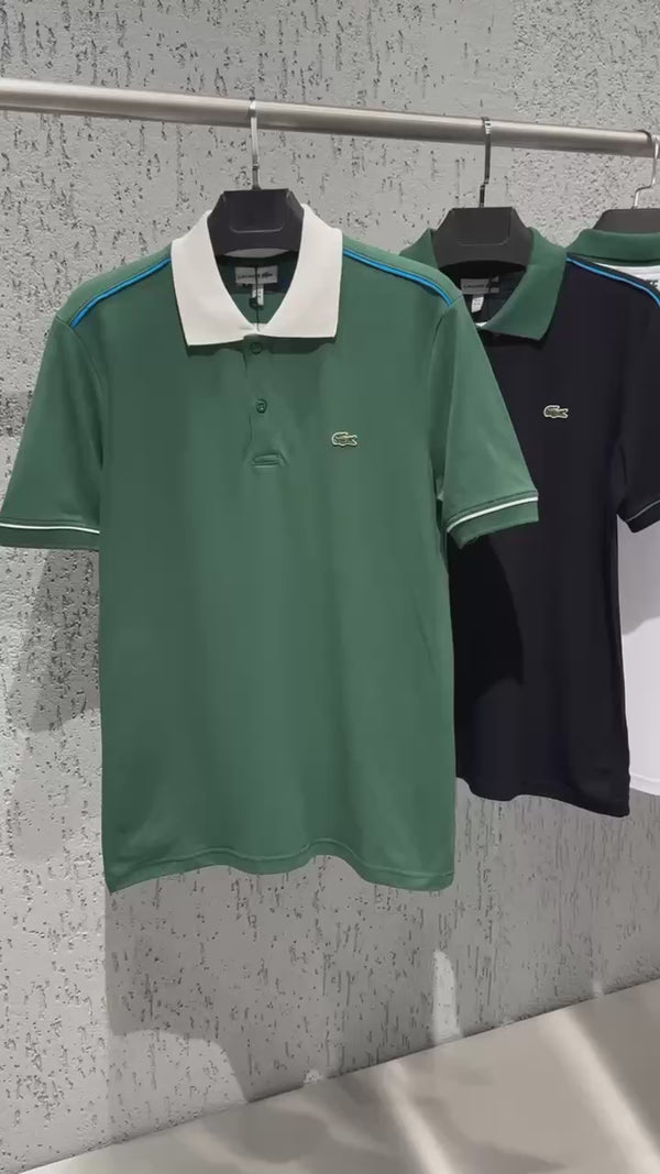 Lacoste pánská polokošile, černá - zelená. Prémiová kvalita