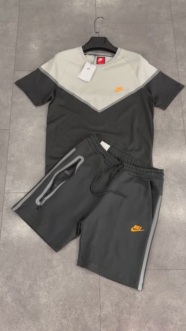Pánská souprava Nike Reflective Tech Fleece s kraťasy, grafitová - šedá. Prémiová kvalita