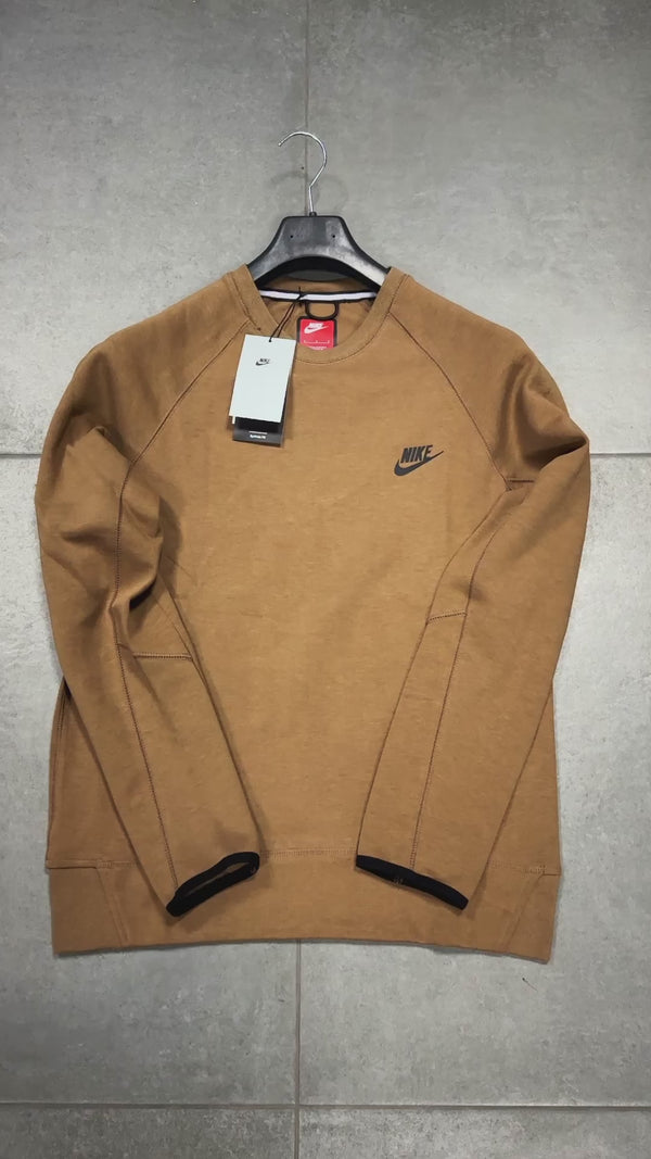 Mikina Nike Tech Fleece, "Men's crew", hnědá. Prémiová kvalita
