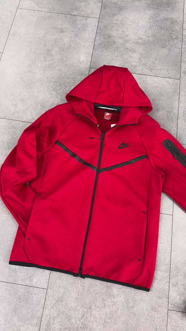 Pánská tepláková souprava Nike Tech Fleece, červená, Model 2024. Prémiová kvalita